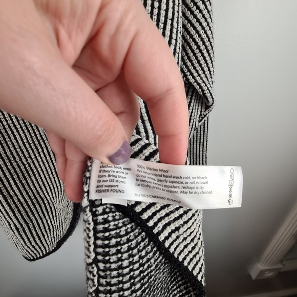 Eileen Fisher Merino Wool Black and White Crew Neck Sweater XL - Picture 3 of 6